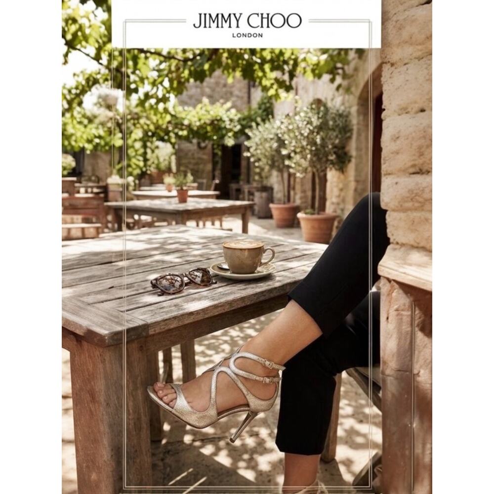 Jimmy Choo Silver Metallic Strappy Sandals